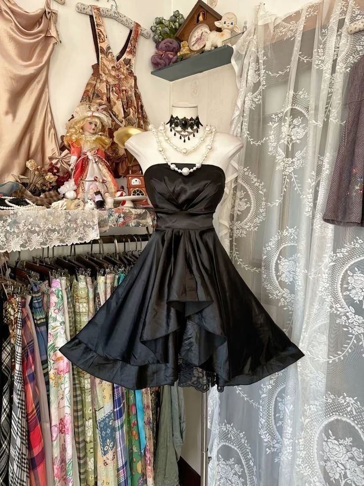 Sleek Black Satin Strapless High-Low A Line Lace Underlayer Short Homecoming Dress AS1623