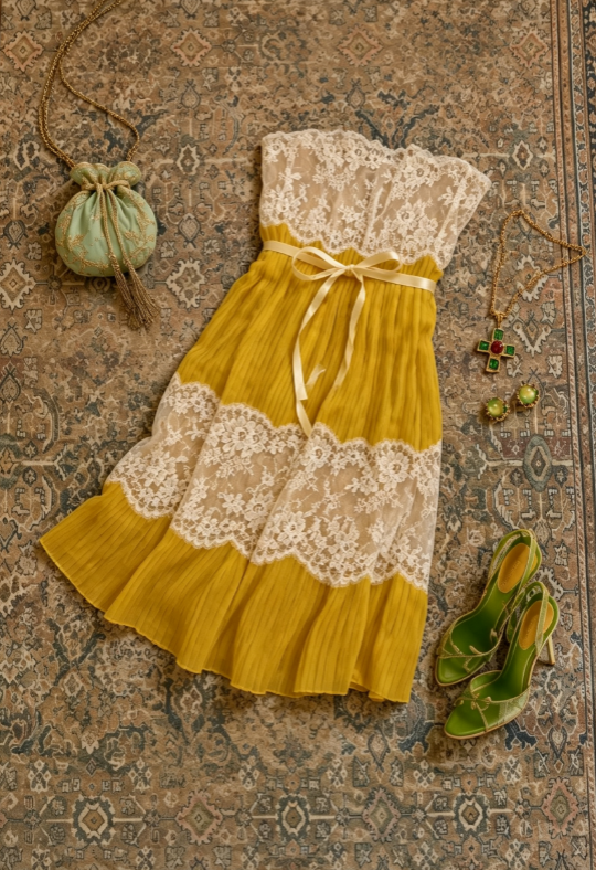 Sunny Yellow Pleated Strapless White Floral Lace A Line Short Homecoming Dress AS1693