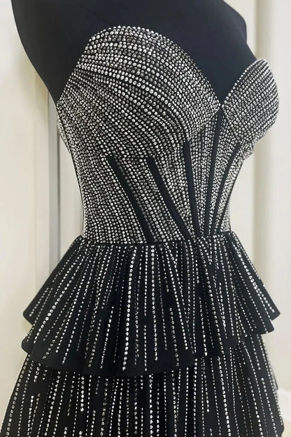 Gorgeous A-Line Silhouette With Sweetheart Neckline And Tiered Beaded Skirt Homecoming Dress AS186