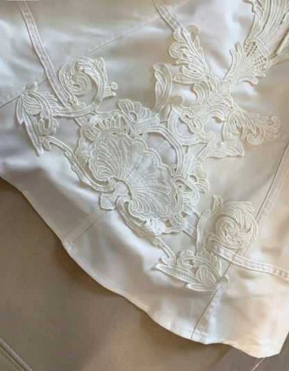 Gorgeous Ivory Spaghetti Strap Sweetheart Neck Floral Appliques Corset A‑Line Short Homecoming Dress AS2044