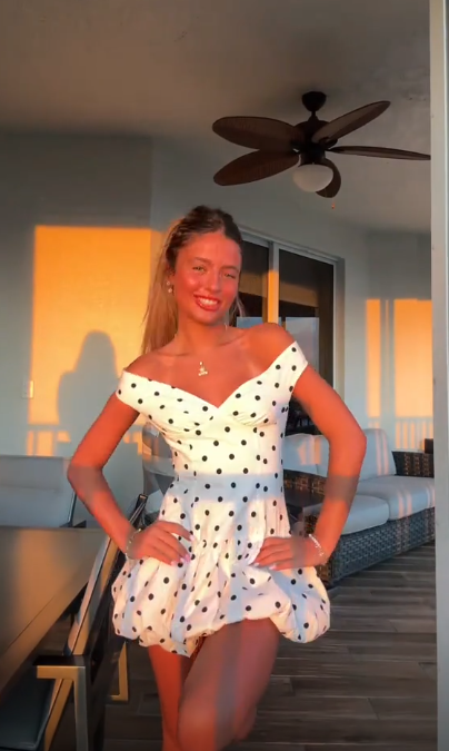 Unique White Black Polka Dot Off The Shoulder Open Back Ruched Bubble Hem A Line Short Homecoming Dress AS2639