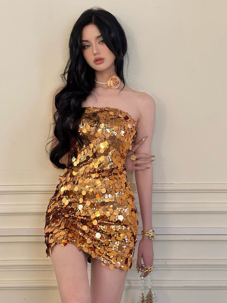 Dazzling Red Strapless Sequin Bodycon Party Dress Short Homecoming Dress AS2780