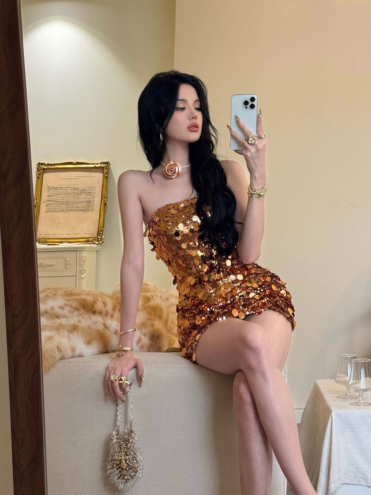 Dazzling Red Strapless Sequin Bodycon Party Dress Short Homecoming Dress AS2780