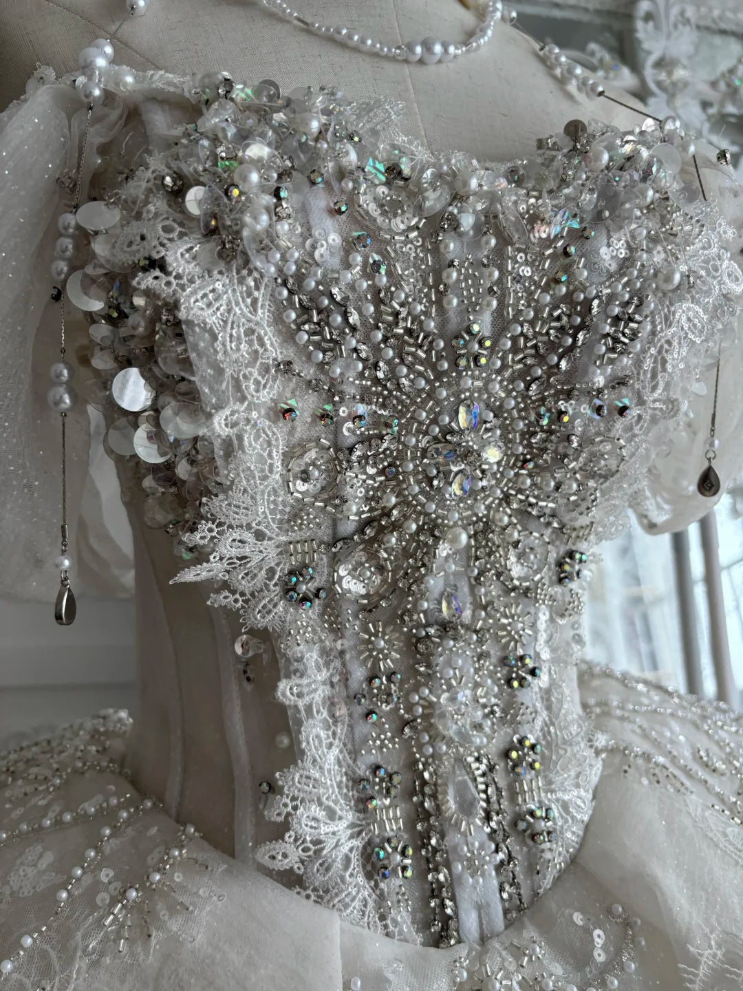Sparkling Ivory Off Shoulder Beaded Lace A Line Short Homecoming Dress Wedding Dress AS2815