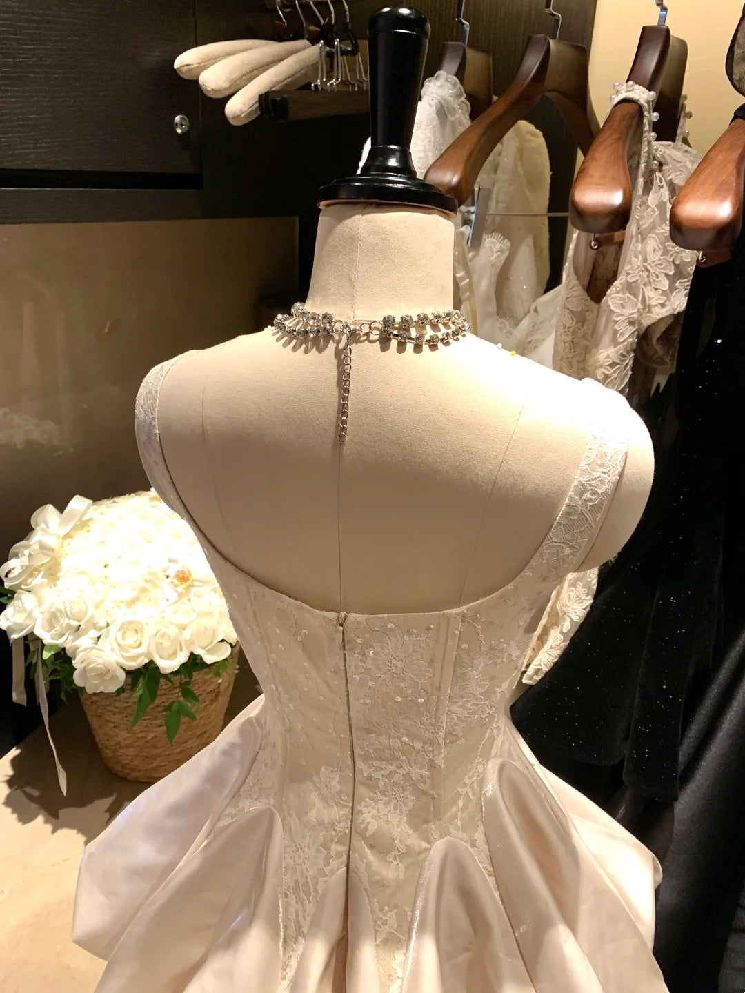 Elegant Ivory Sweetheart Straps Rhinestone Lace Corset Satin A-Line Short Homecoming Dress AS2920