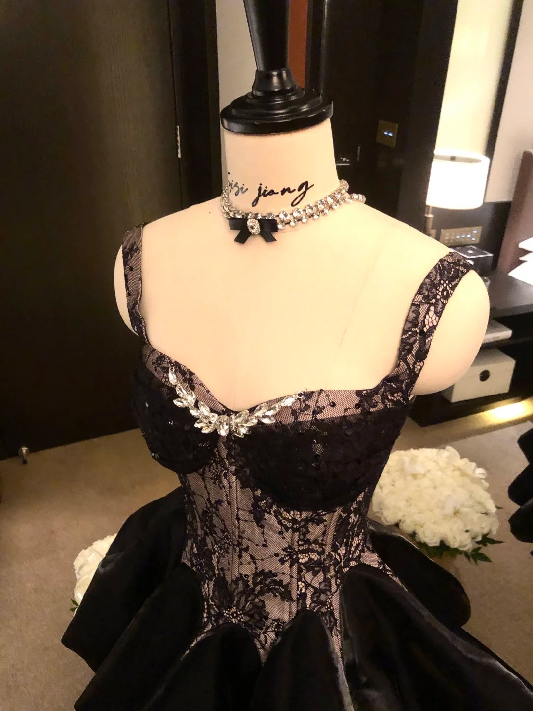 Elegant Ivory Sweetheart Straps Rhinestone Lace Corset Satin A-Line Short Homecoming Dress AS2920