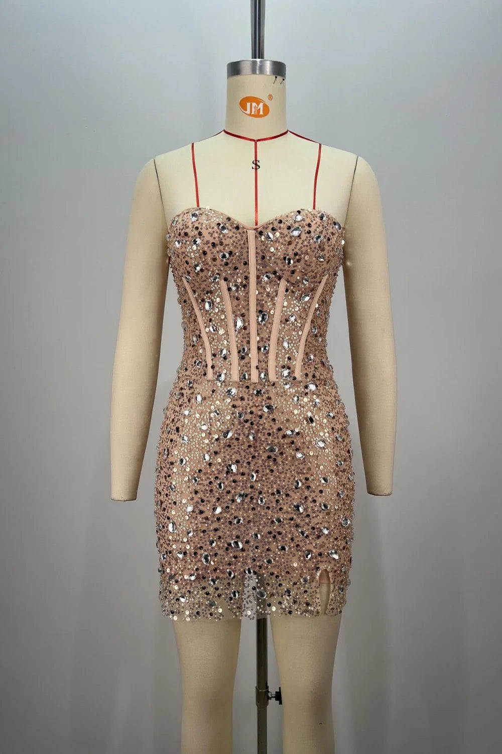 Stunning Strapless Rhinestone Corset Bodycon Homecoming Dress AS310