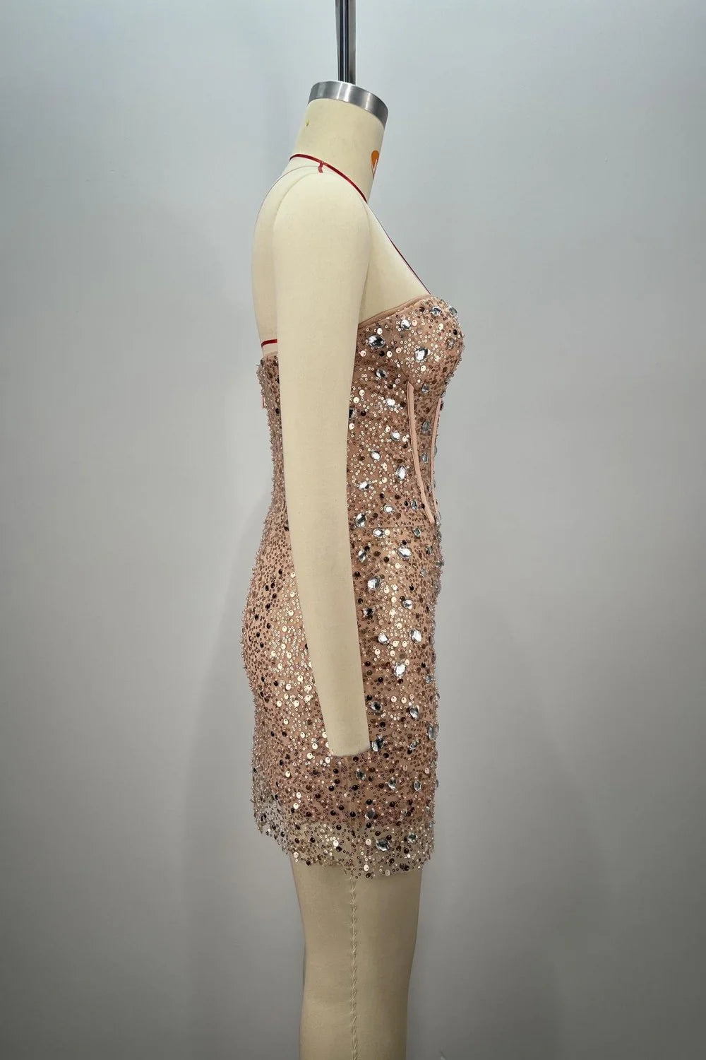 Stunning Strapless Rhinestone Corset Bodycon Homecoming Dress AS310