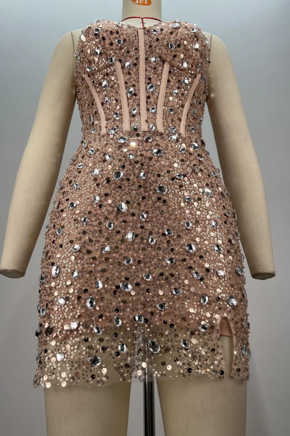Stunning Strapless Rhinestone Corset Bodycon Homecoming Dress AS310