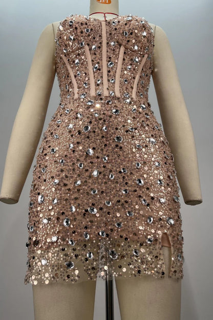 Stunning Strapless Rhinestone Corset Bodycon Homecoming Dress AS310