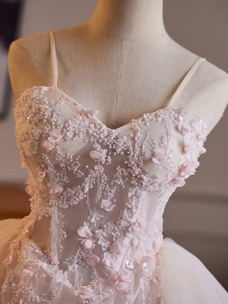 Romantic Pale Pink Spaghetti Strap Sweetheart 3D Floral Beaded A Line Short Homecoming Dress AS3107