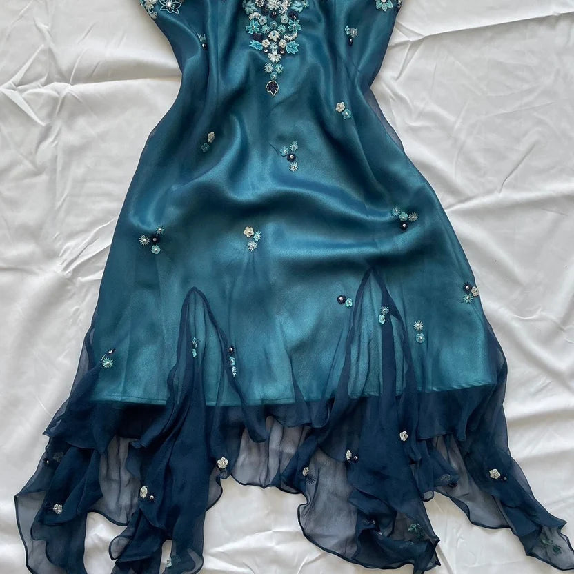 Stunning Teal Halter Beaded Appliques Sheath Short Homecoming Dress Birthday Party Dress AS3168