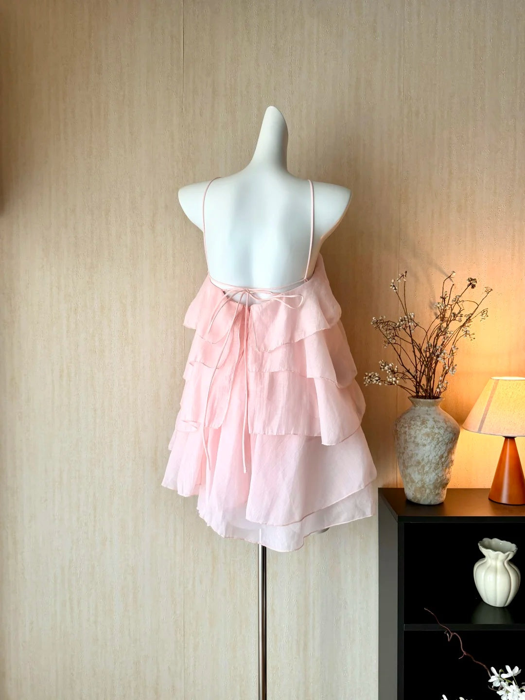 Dreamy Pink Halter 3D Flower A Line Short Homecoming Dress AS3172