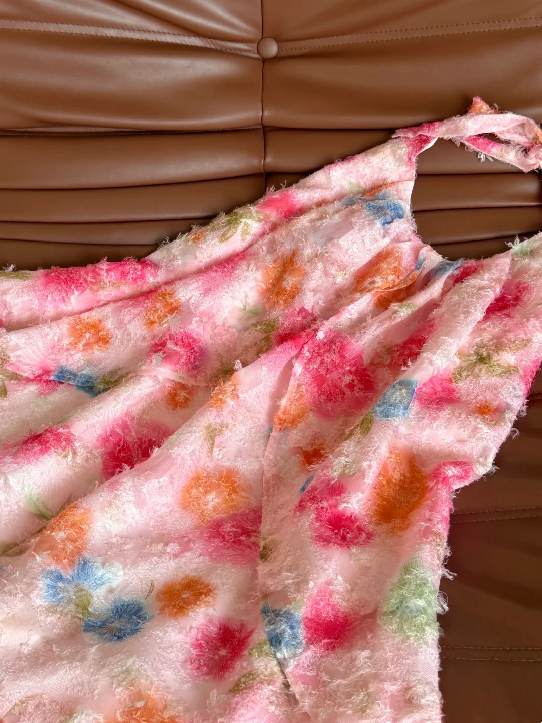 Whimsical Pink Halter Floral Print A Line Short Homecoming Dress Birthday Party Dress AS3176