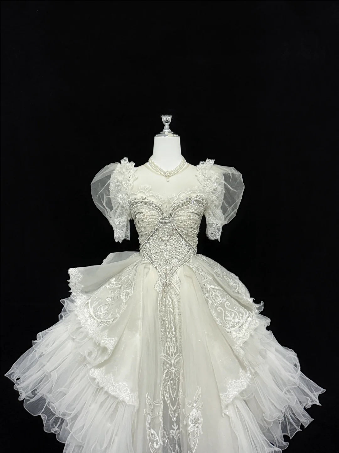 Exquisite Ivory Sweetheart Puff Short Sleeves Beaded Lace A Line Short Short Homecoming Dress Birthday Wedding Dress AS3187
