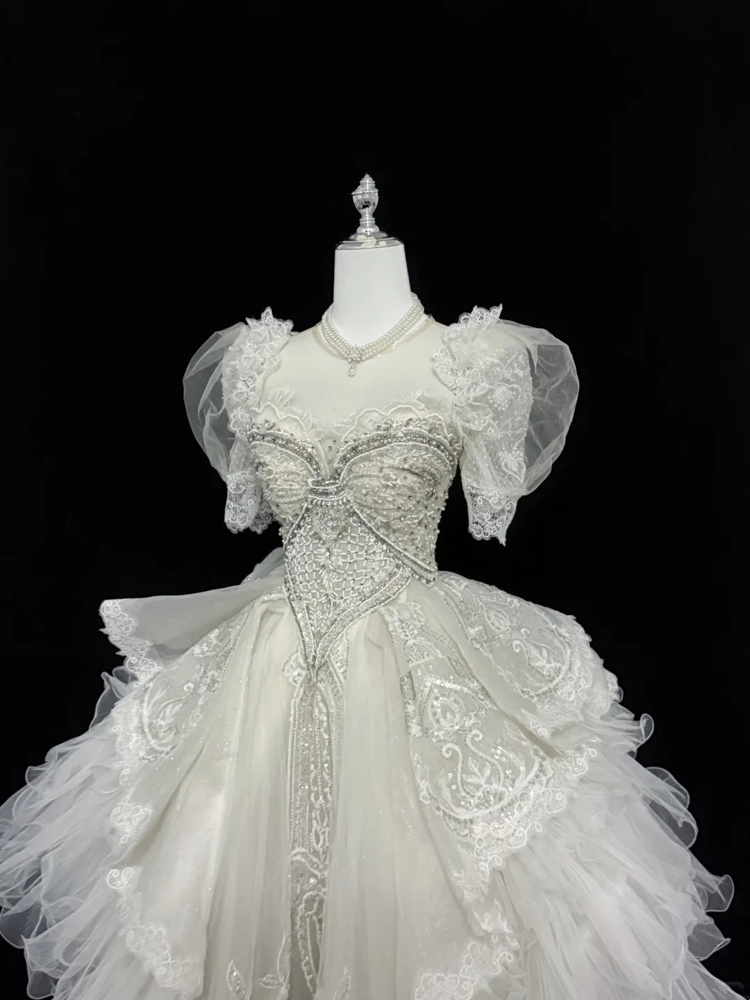 Exquisite Ivory Sweetheart Puff Short Sleeves Beaded Lace A Line Short Short Homecoming Dress Birthday Wedding Dress AS3187