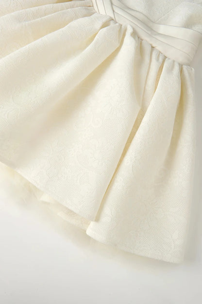 Elegant Ivory Spaghetti Straps Bow A-Line Short Homecoming Dress AS3232