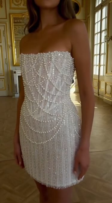 Dazzling Blue Strapless Beaded Fringe Bodycon Short Birthday Dress Homecoming Dress AS3239