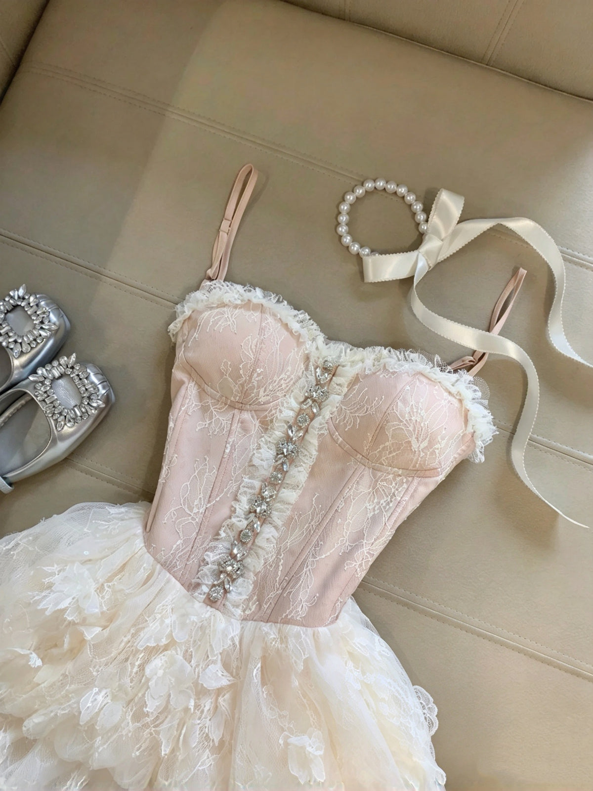 Romantic Pink Spaghetti Straps Sweetheart Rhinestone Lace A Line Short Homecoming Dress Birthday Dress AS3275