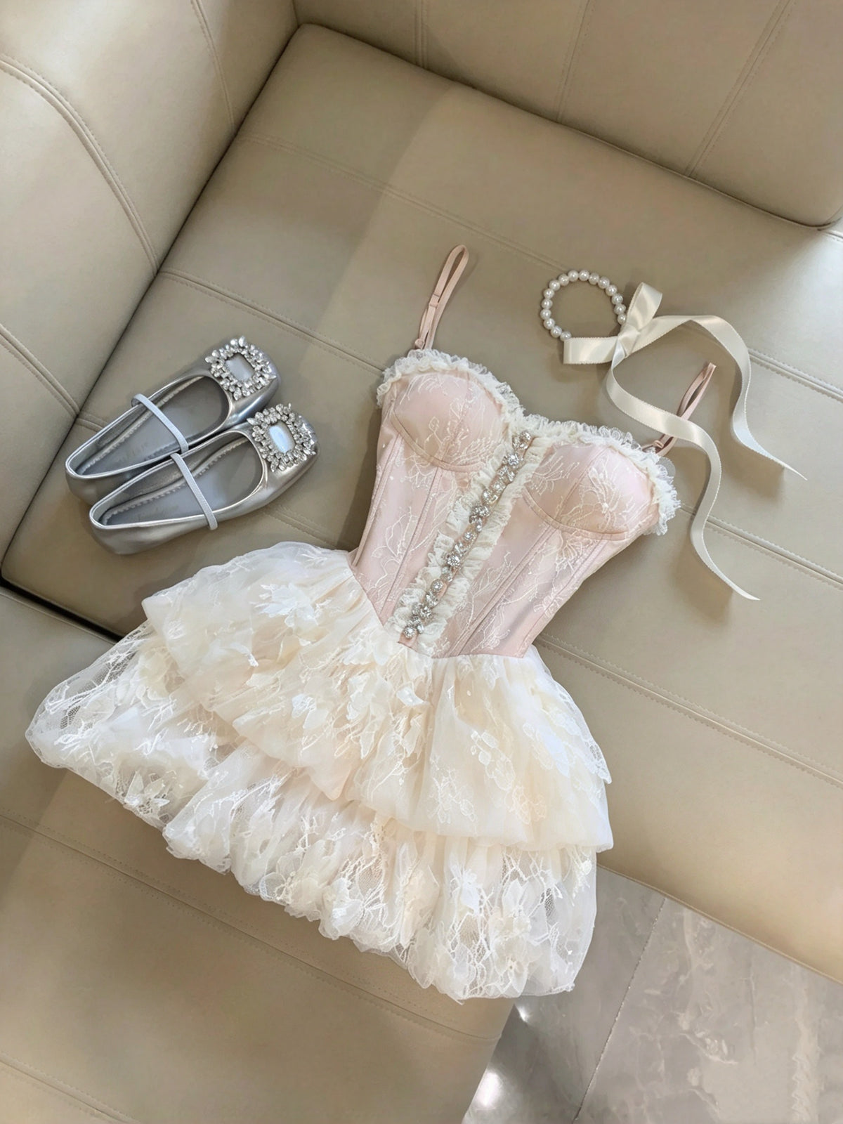 Romantic Pink Spaghetti Straps Sweetheart Rhinestone Lace A Line Short Homecoming Dress Birthday Dress AS3275