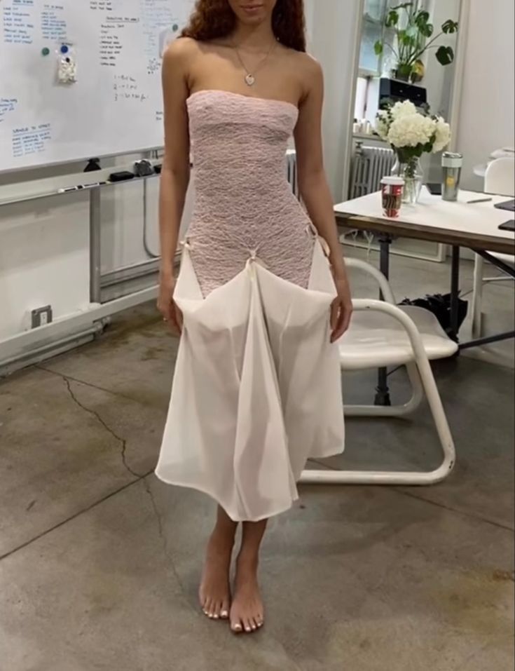 Soft Pink Strapless Convertible Chiffon Sheath Skirt Multi-Length Dress Homecoming Dress AS3315