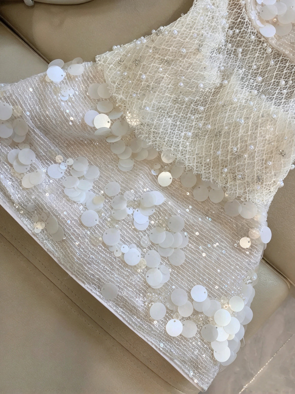Glam Ivory Halter Sequin Beaded Bodycon Mini Homecoming Dress Birthday Party Dress AS3330