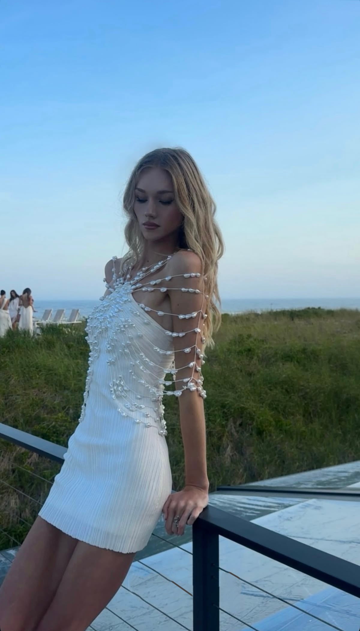 Chic White Beaded Strap Bodycon Short Homecoming Dress Birthday Dress AS3346