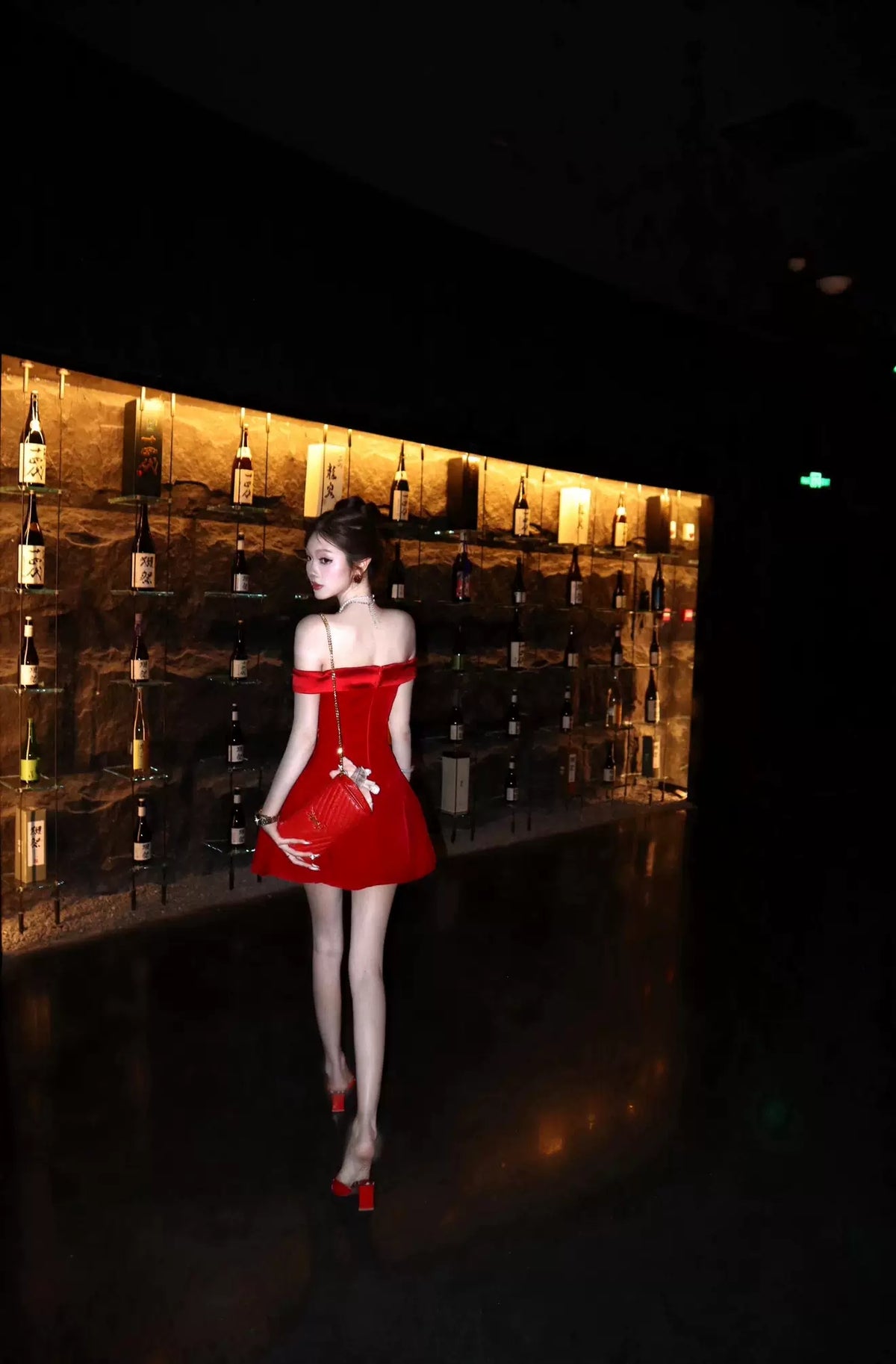 Chic Red Off Shoulder Satin A Line Short Homecoming Dress Birthday Dress AS3397