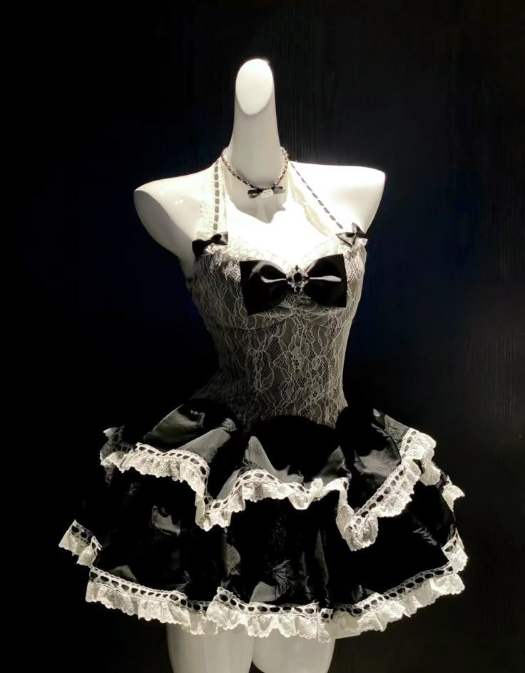 Chic Black White Lace Halter Bow A Line Short Homecoming Dress Birthday Dress AS3418