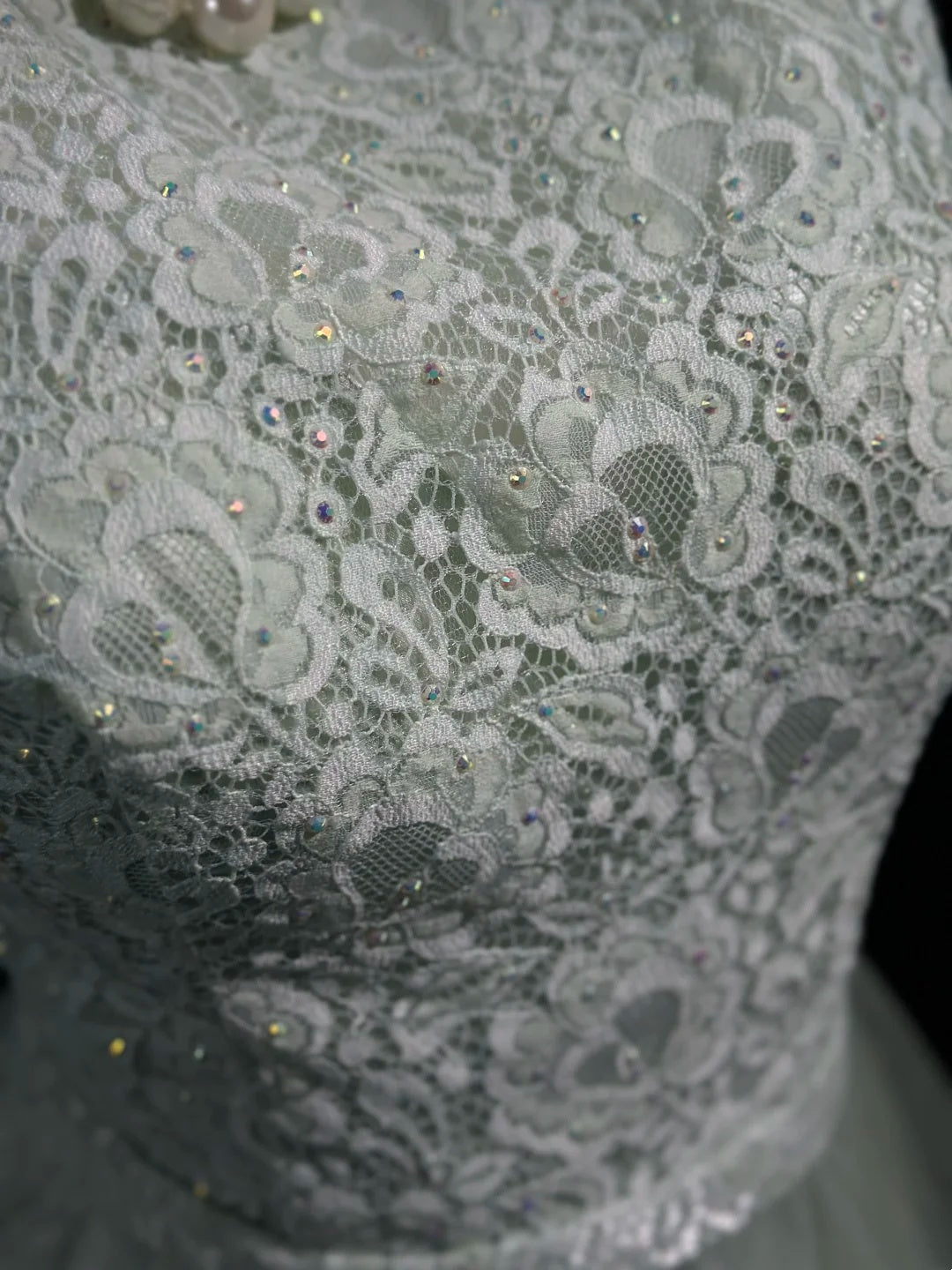 Fresh Pale Green Sleeveless Round Neck Lace A-Line Short Homecoming Dress Birthday Dress AS3448