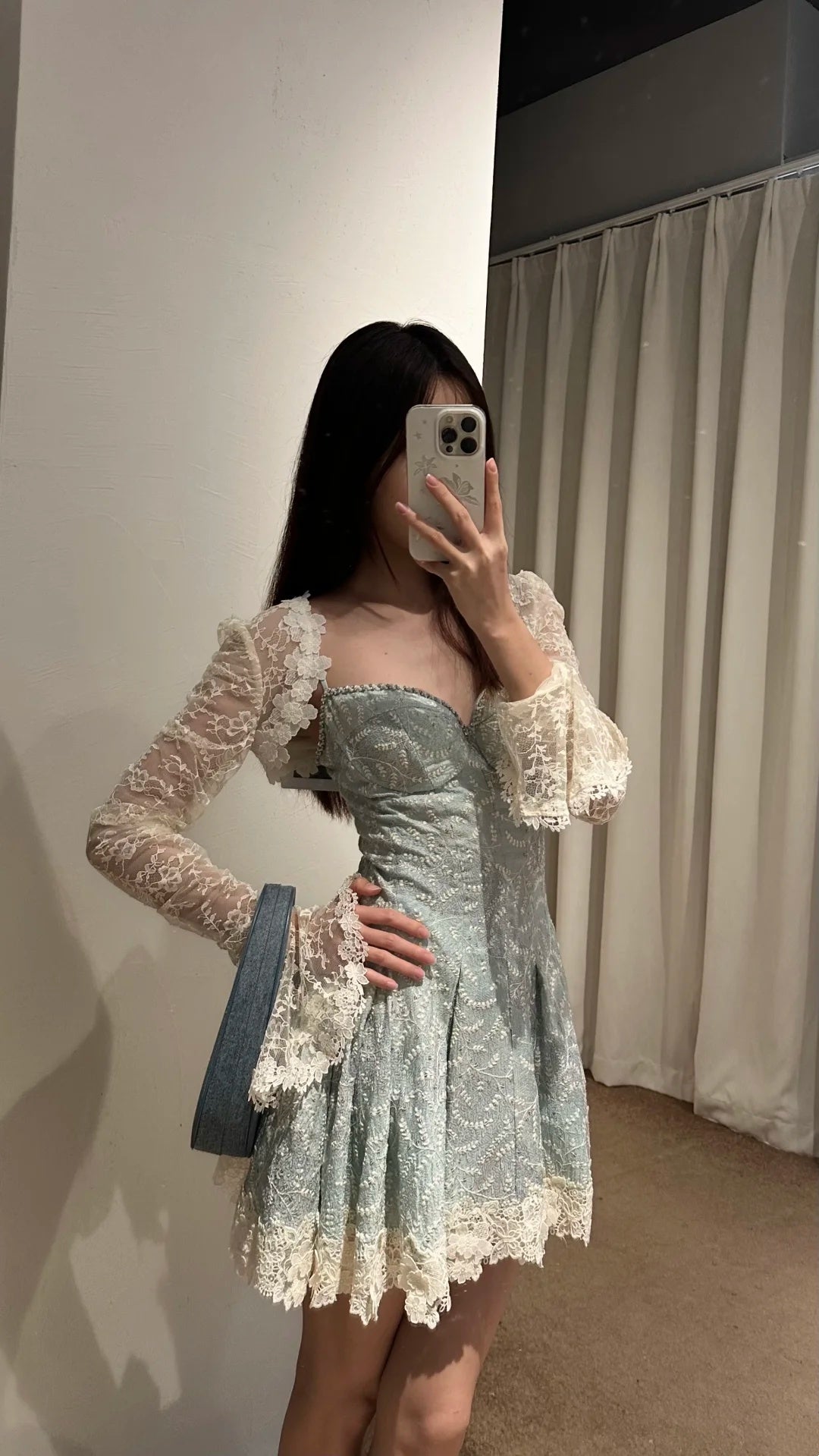 Chic Mint Sweetheart Spaghetti Straps Embroidered Lace A Line Short Homecoming Dress Birthday Dress AS3452