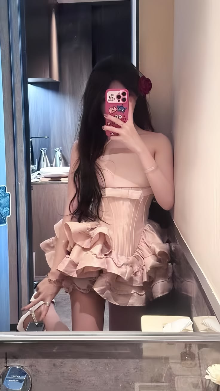 Delicate Pink Halter Bow Corset Ruffled Satin A Line Short Homecoming Dress Birthday Dress AS3462