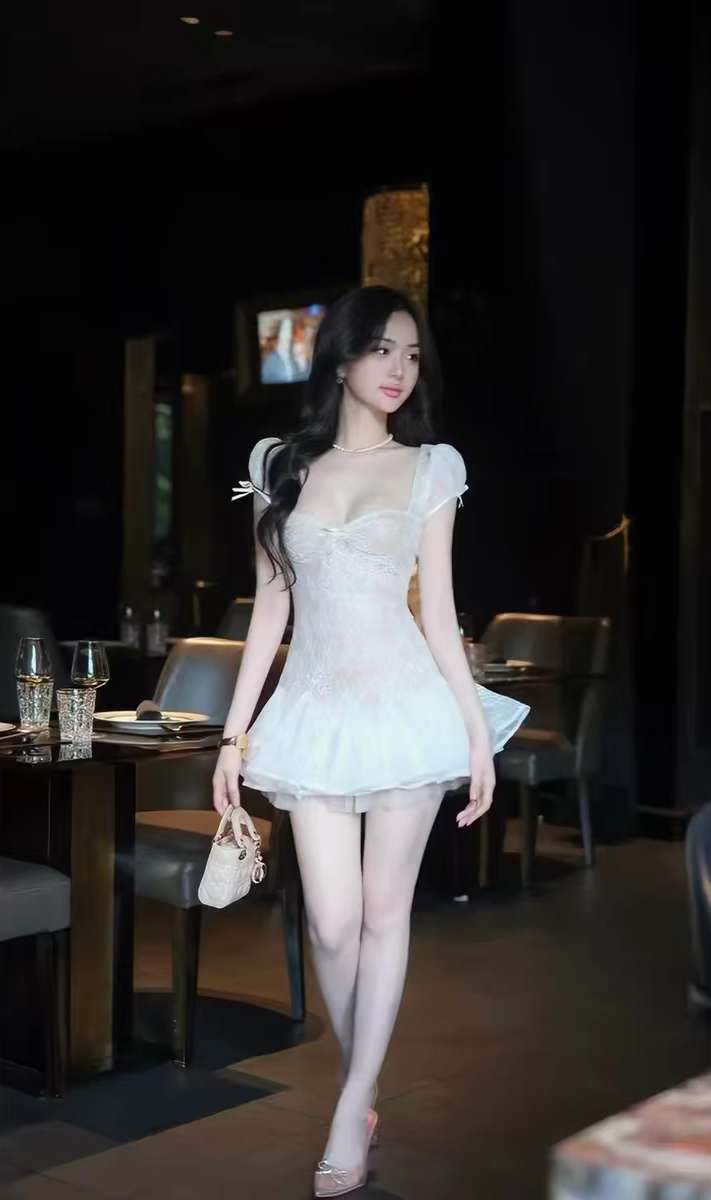 Glam Black Sweetheart Neck Puff Short Sleeve Sequin Lace A Line Short Homecoming Dress Birthday Dress AS3471