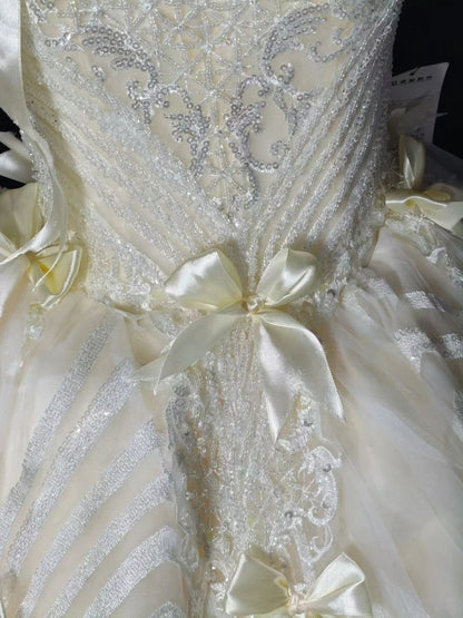 Luxury Ivory Sleeveless Lace Beaded Bow A Line Short Homecoming Dress Birthday Dress AS3501