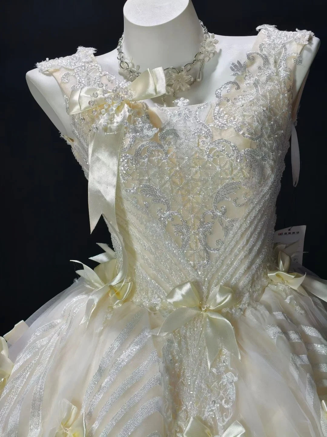 Luxury Ivory Sleeveless Lace Beaded Bow A Line Short Homecoming Dress Birthday Dress AS3501