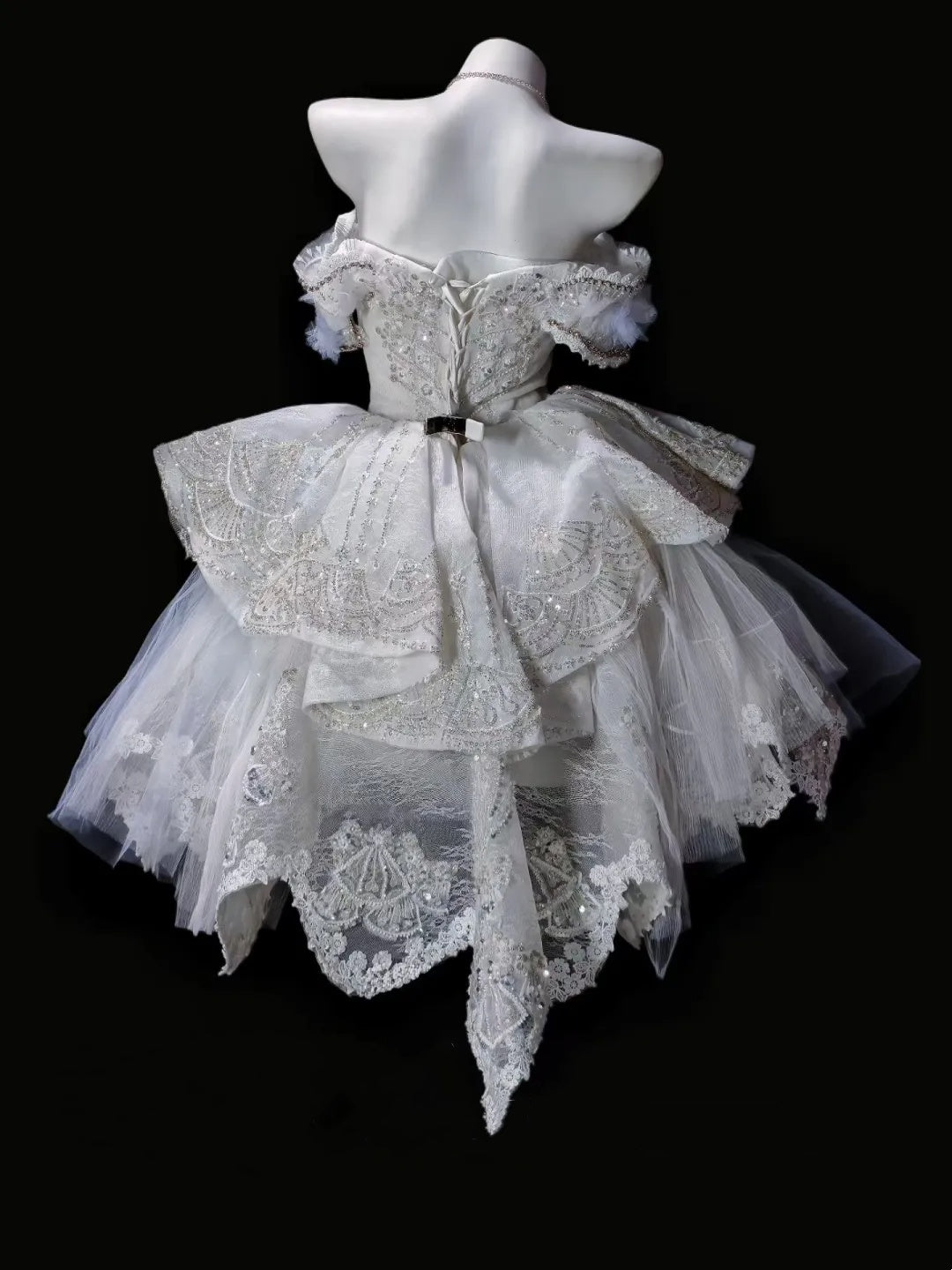 Stunning Ivory Off Shoulder Heavy Beaded Lace Tulle A Line Short Homecoming Dress Birthday Dress AS3505