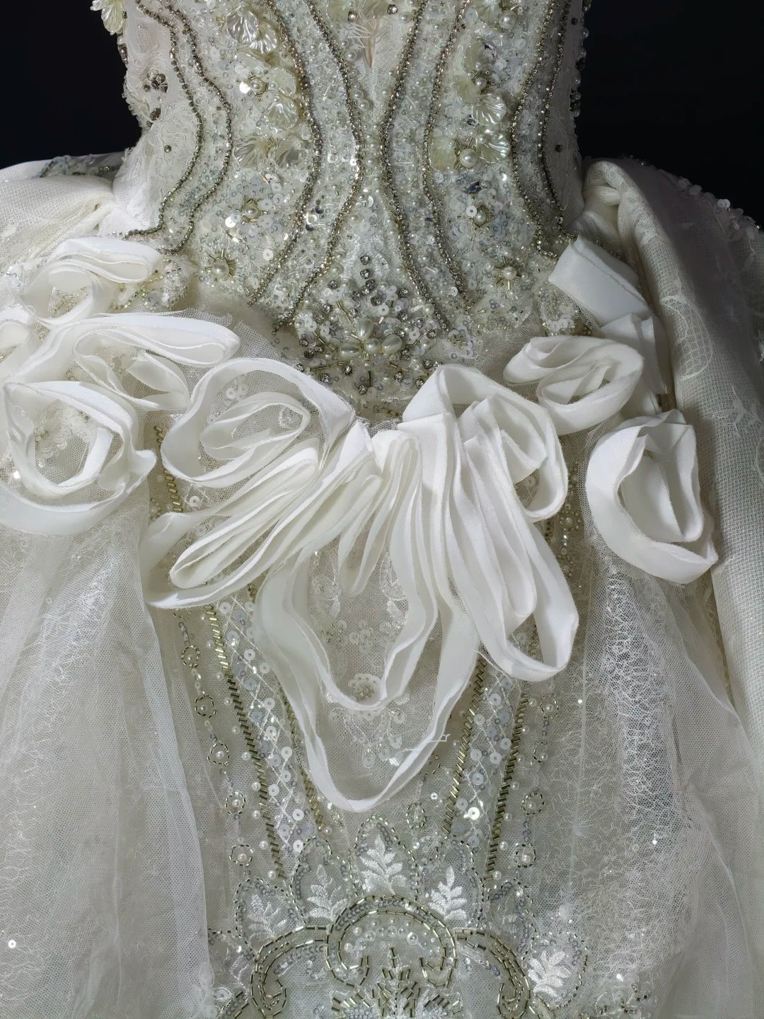 Luxury White Strapless Sweetheart Heavy Beaded Ruffled Glitter Tulle A Line Short Homecoming Dress Birthday Dress AS3510