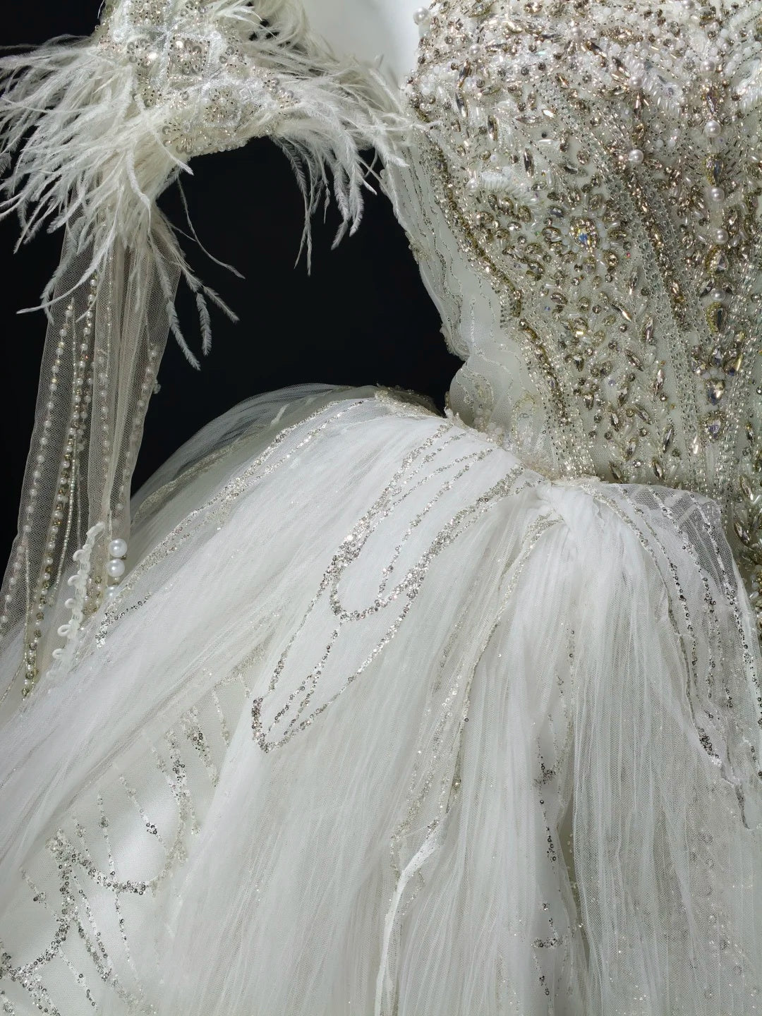 Luxury Ivory Halter Rhinestone Beaded Feather Tulle Bow Train A Line Short Homecoming Dress Birthday Dress AS3515