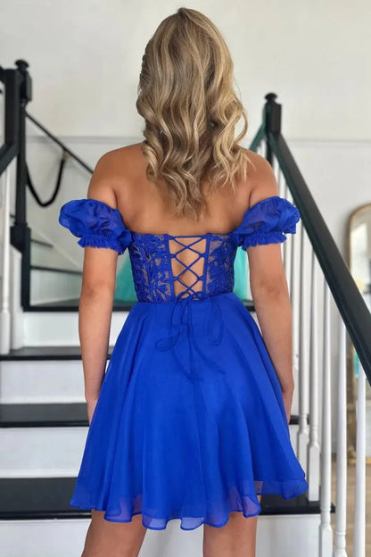 Cute Sweetheart A-Line Short Dress Lace Up Back With Detachable Sleeves Homecoming Dress AS411
