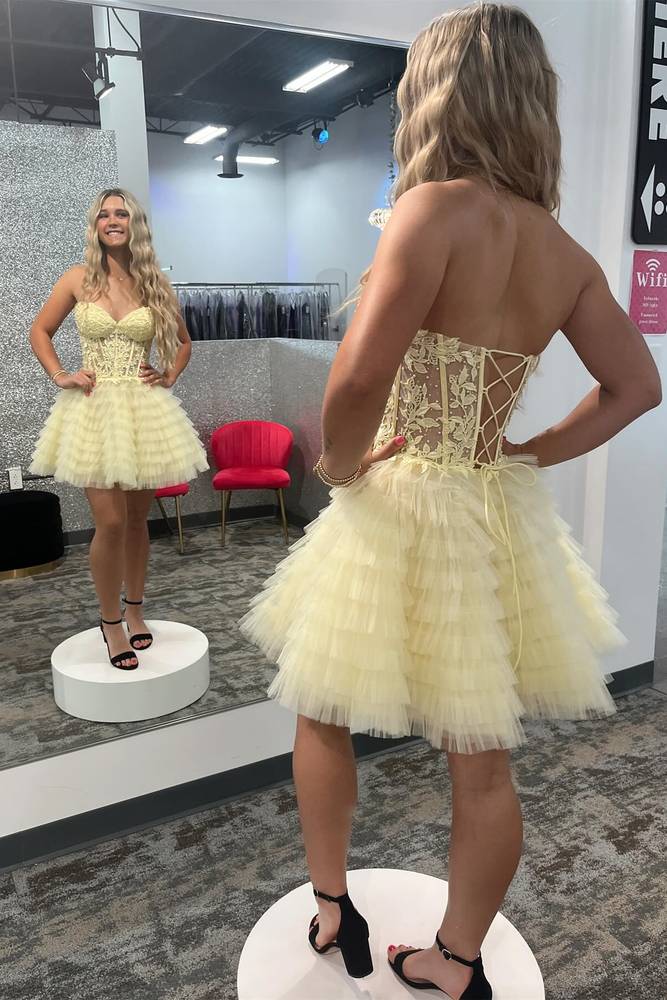 Red A-Line Sweetheart Homecoming Dress With Lace Up Back And Short Tulle Skirt AS419
