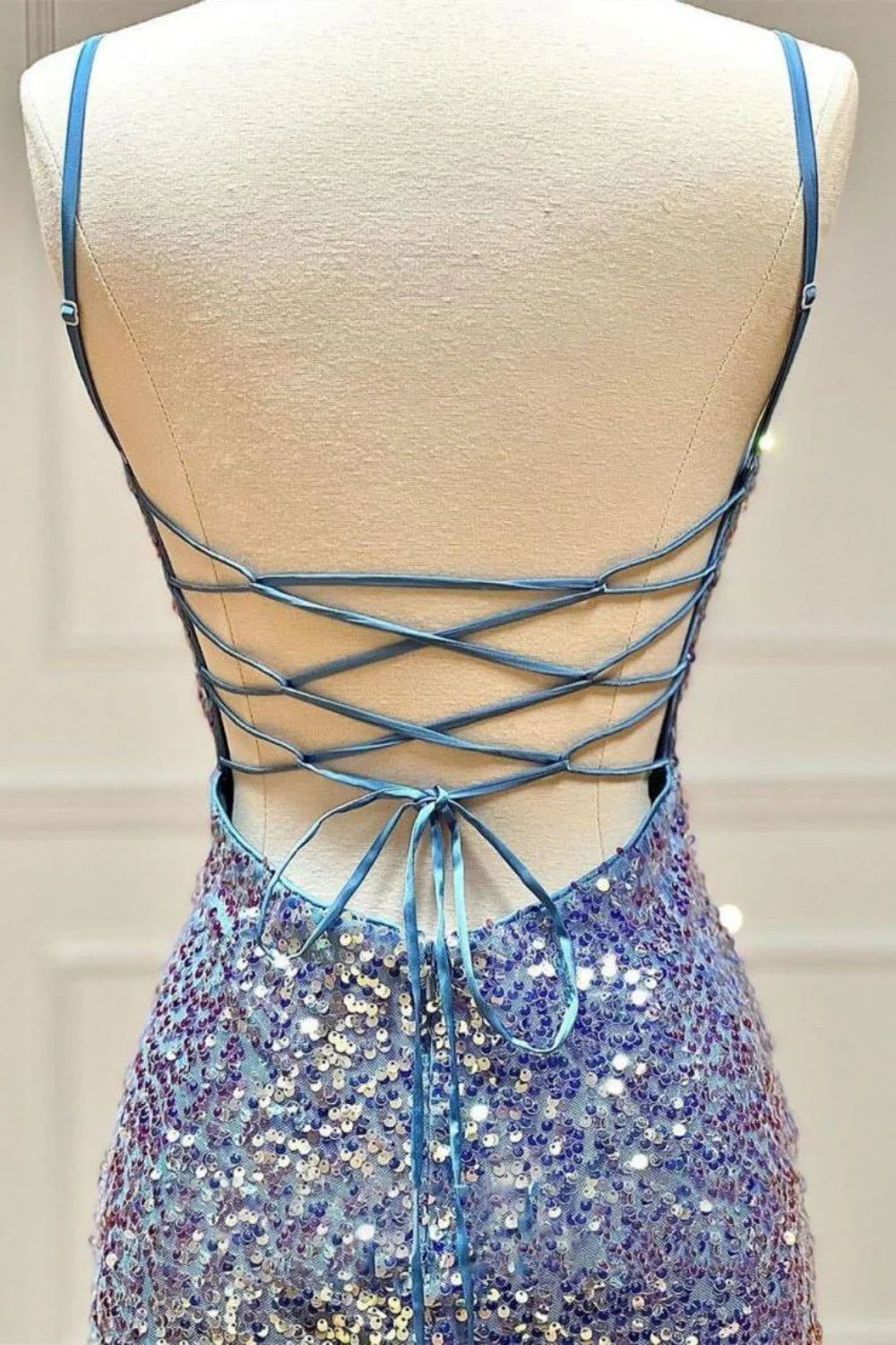 Stunning Sparkly Spaghetti Straps Sequin Homecoming Dress AS435