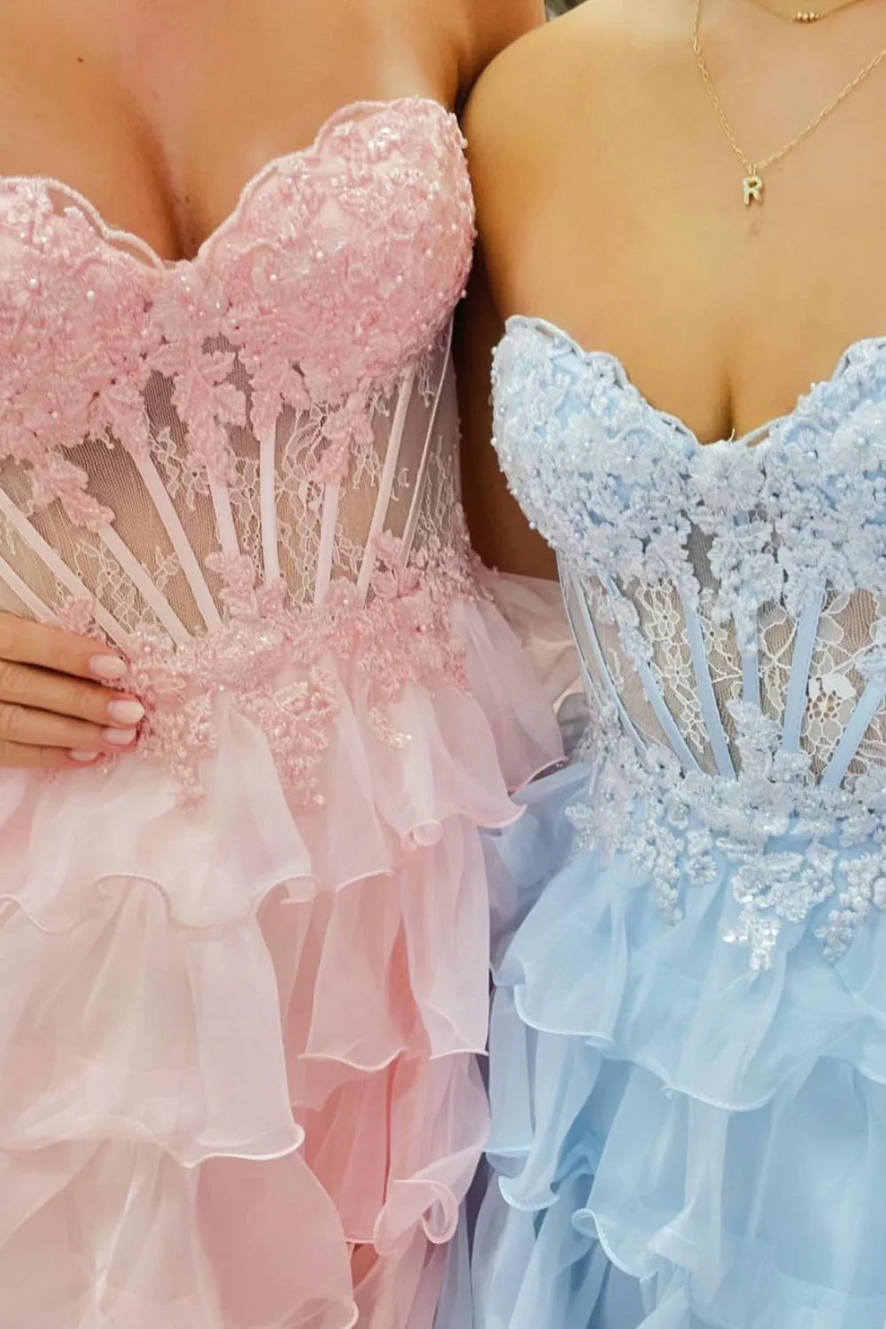 Light Blue A-Line Sweetheart Lace Up Short Tiered Tulle Dress Homecoming Dress AS460