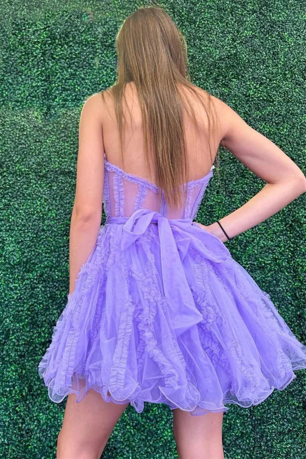 Pretty A Line Tulle Party Dress With Sweetheart Bodice And Layered Ruffles AS485