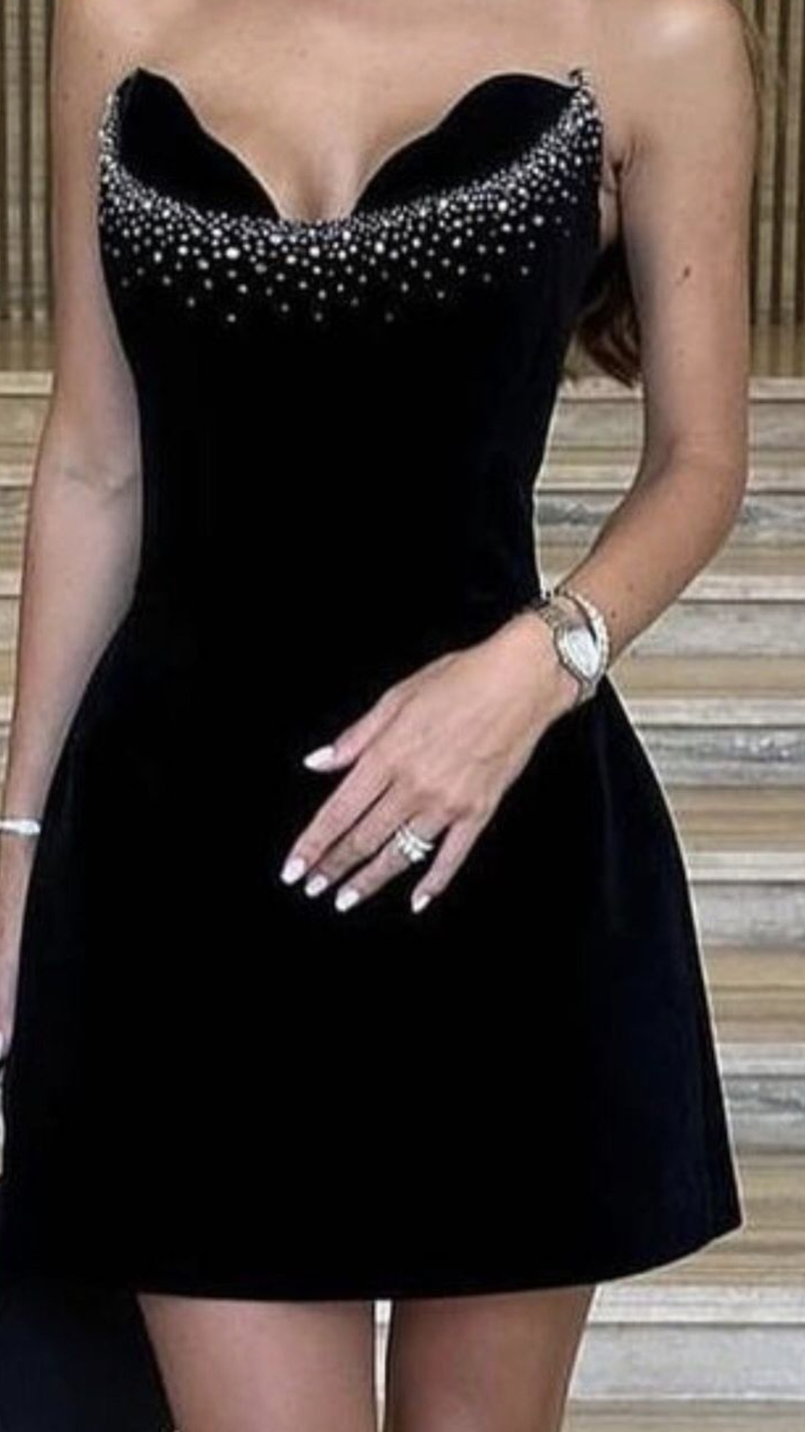 Elegant Black Sweetheart A-Line Short Homecoming Dress With Beaded Neckline AS604