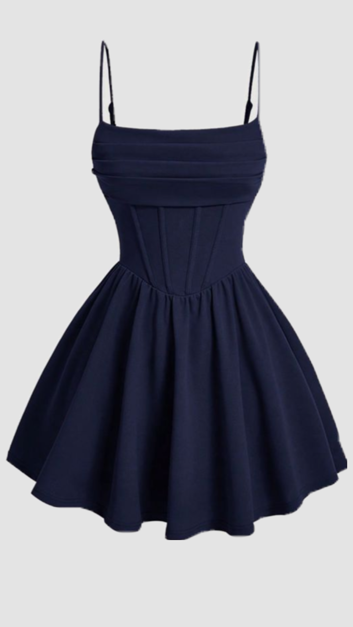Chic Navy Spaghetti Straps Corset Bodice A-Line Short Homecoming Dress AS617