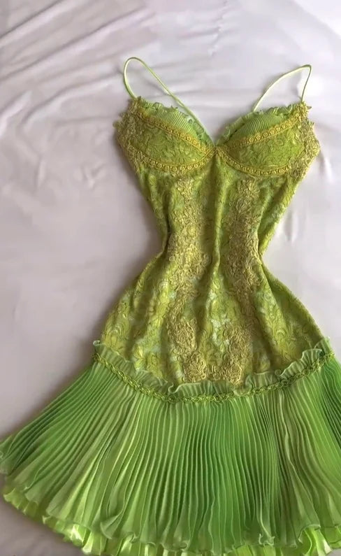 Vintage Mint Green Sweetheart Spaghetti Straps Bodycon Short Homecoming Dress With Lace Overlay And Chiffon Ruffle Skirt AS658