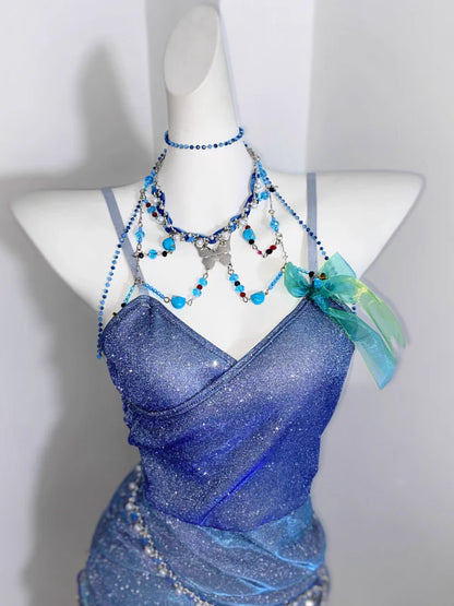 Enchanting Royal Blue Spaghetti Straps Bodycon Short Homecoming Dress With Sparkle Fabric AS659