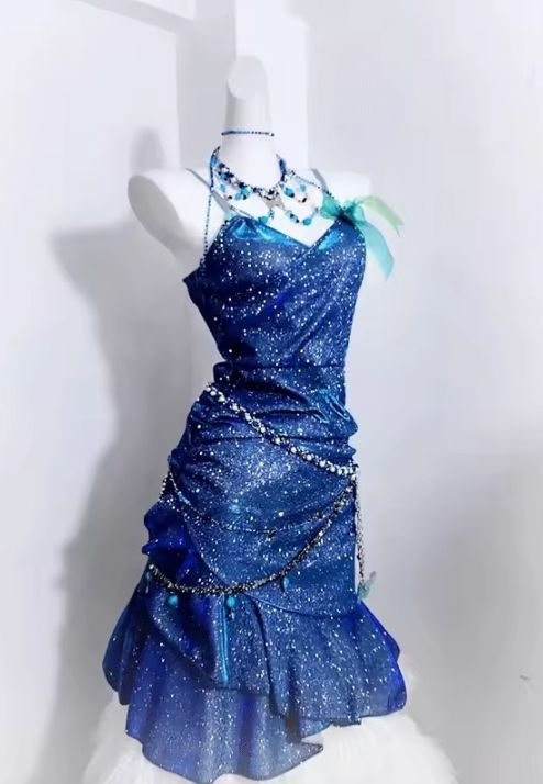 Enchanting Royal Blue Spaghetti Straps Bodycon Short Homecoming Dress With Sparkle Fabric AS659