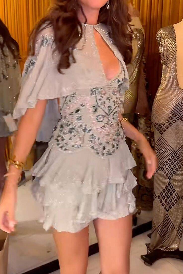 Vintage Mint Green Spaghetti Straps Sequin Beaded A Line Homecoming Dress With Tiered Skirt AS690