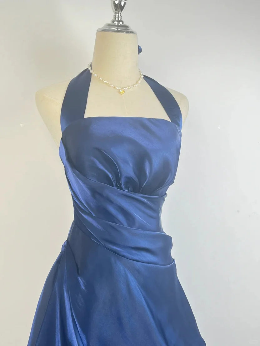 Vintage Dark Green Halter Neck Short Homecoming Dress AS704